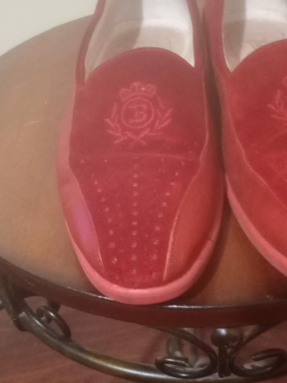 vtg 80s BALLY “Miles” burgundy Maroon Red suede and calf Slip-on Size 9M Siesta - Picture 8 of 12